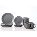 HOMD 16-Piece Stoneware Dinnerware Set | Gray Ceramic Service for 4