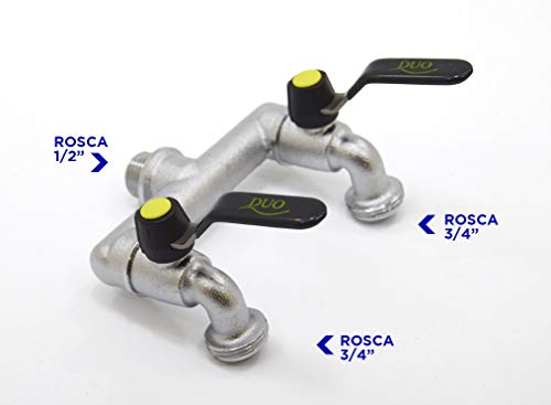 S&M Wall Tap 1/2" Double Outlet Garden Faucet with 3/4" Key - Chrome
