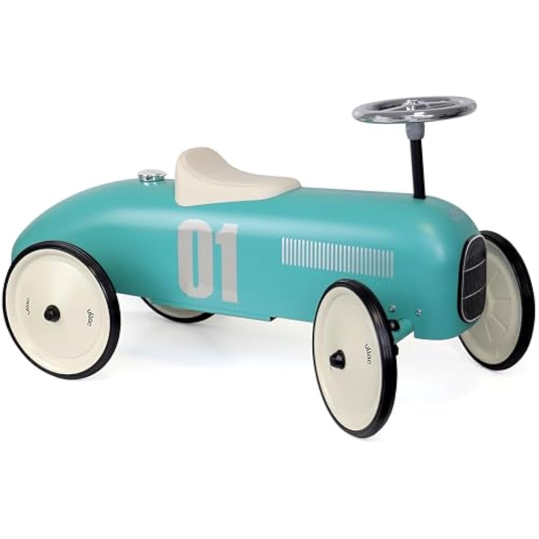 Vilac Vintage Ride-On Car – Durable Metal Body in Aqua Blue