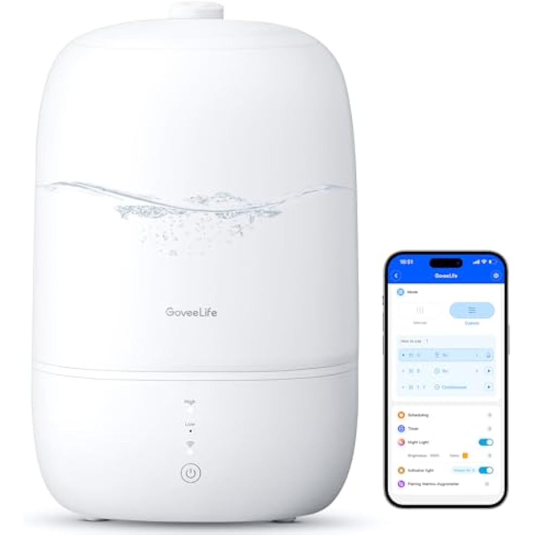GoveeLife 3L Smart Cool Mist Humidifier | WiFi App & Voice Control