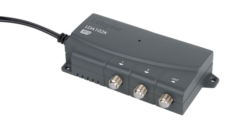 Labgear 2 Way TV Signal Booster | 4G & 5G Filtered Aerial Amplifier