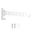 Lxoraziy Wall Mounted Clothes Hanger, Foldable Wall Clothes Airer, 180° Swivel Hanger, Wall Hook with Screw, for Laundry, Bathroom, Utility Room