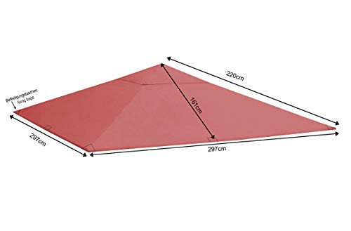 Quick Star Replacement Gazebo Roof 3x3m | Water-Repellent Orange-Red