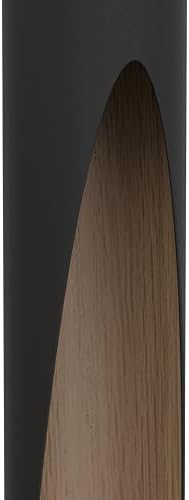 Eglo Barbotto 4-Light LED Pendant – Black & Wood Linear Ceiling Lamp