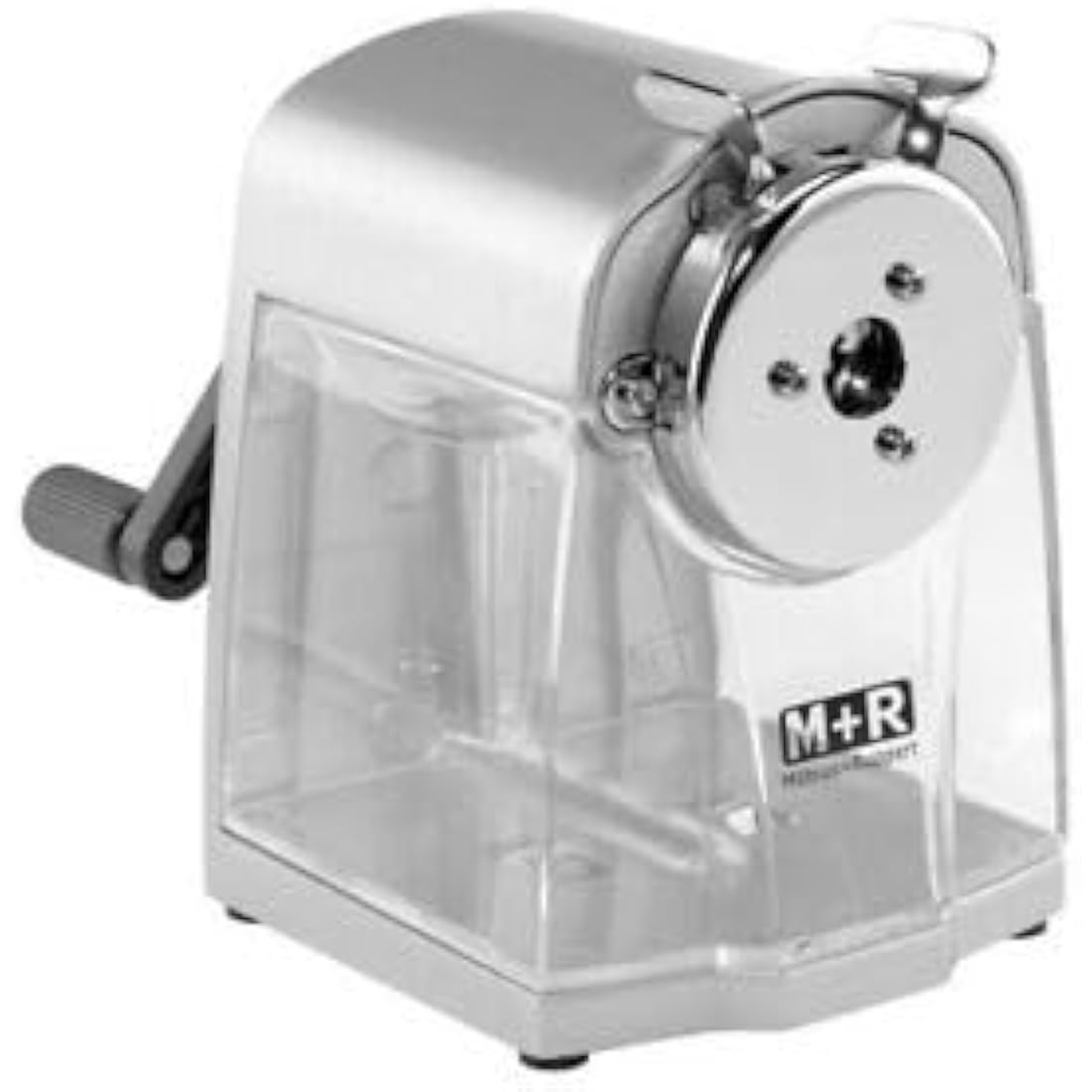 M+R Crank Pencil Sharpening Machine – Die-Cast Silver Desktop Sharpener