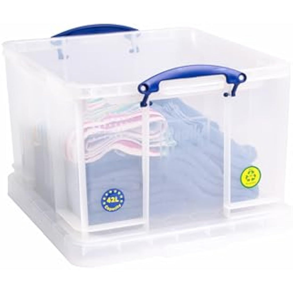 Jolof Store 42 Litre Clear Plastic Storage Box – Stackable File Bin