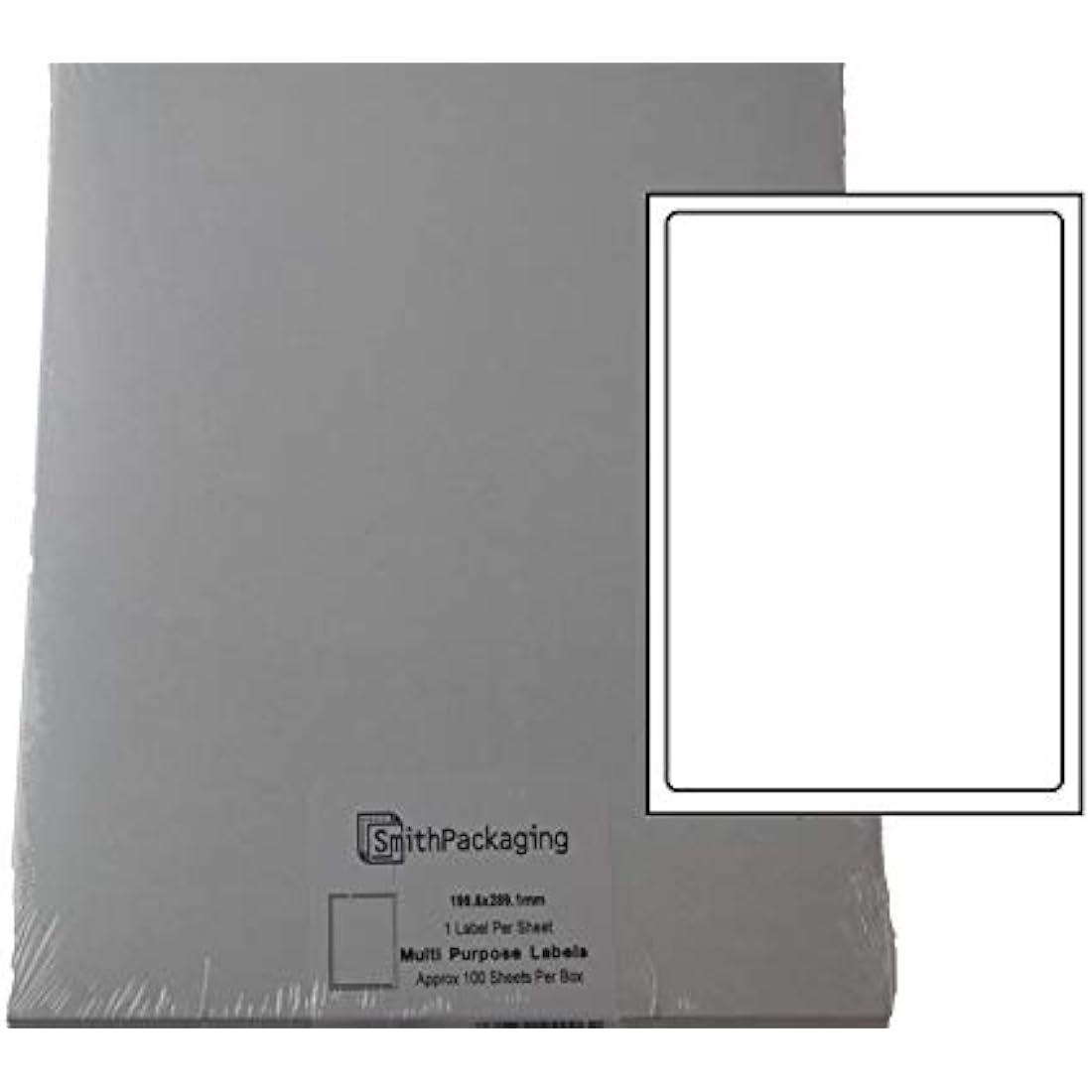 SmithPackaging A4 Self Adhesive Address Labels - 100 Sheets | Matt White