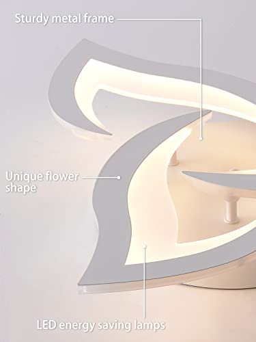 KAUCQI Modern Petal LED Ceiling Light | 56cm 15W Warm White Lamp