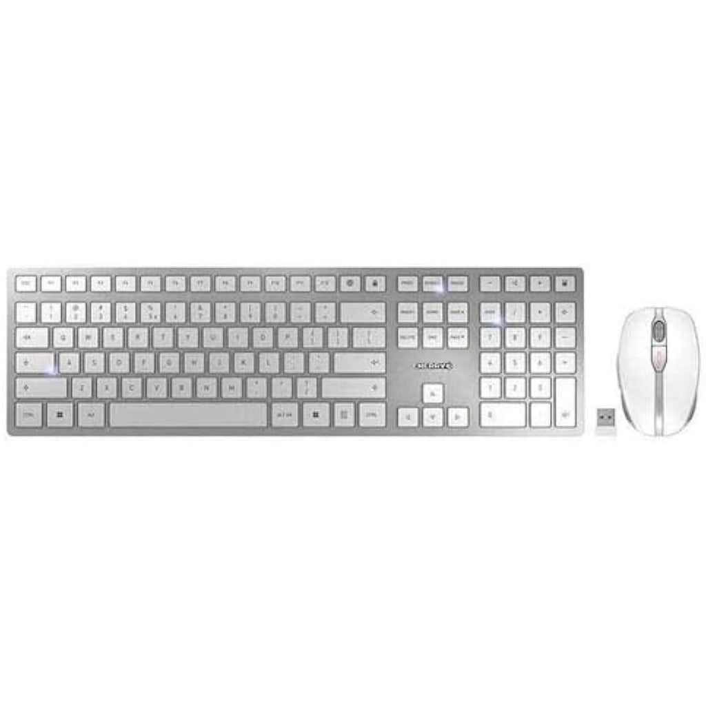 CHERRY DW 9100 SLIM Wireless Desktop Set | Bluetooth & 2.4GHz | Silver