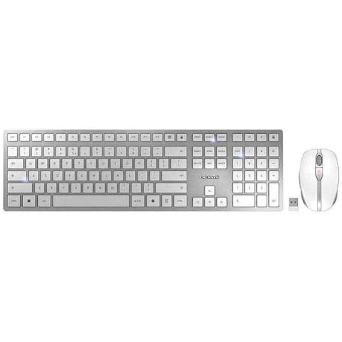 CHERRY DW 9100 SLIM Wireless Desktop Set | Bluetooth & 2.4GHz | Silver