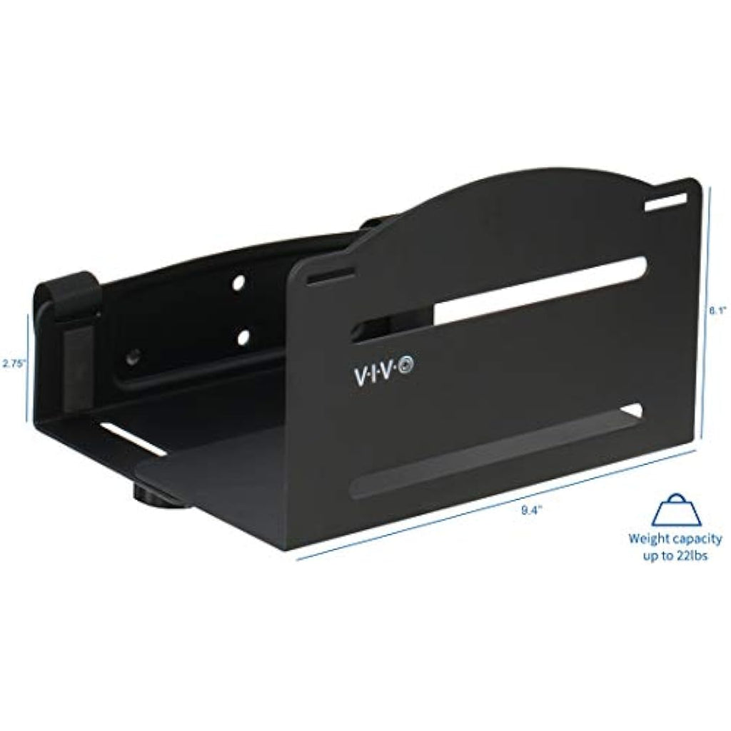 VIVO Adjustable PC Wall Mount | Steel CPU Holder with Straps - Black
