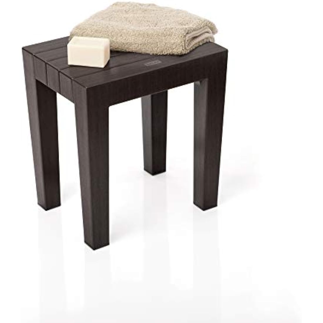 TATAY Wood Effect Stool – Brown Polypropylene Indoor/Outdoor Stool