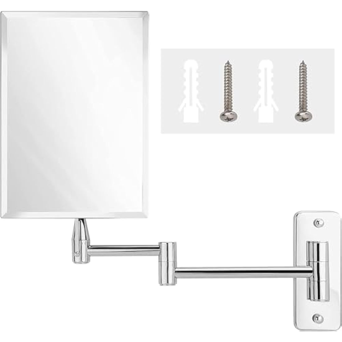 Mirrorvana Frameless Wall Mount Bathroom Mirror | 11" Swivel Chrome