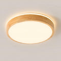 YYUTLUO Wood LED Ceiling Light | 360° Glow Round Oak Flush Mount Lamp