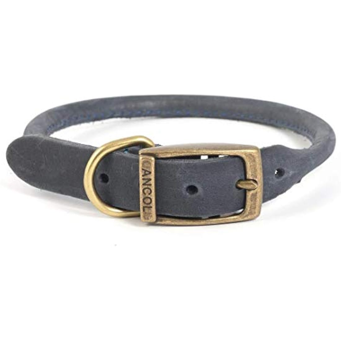 Ancol Timberwolf Round Leather Dog Collar – Blue Bridle Leather
