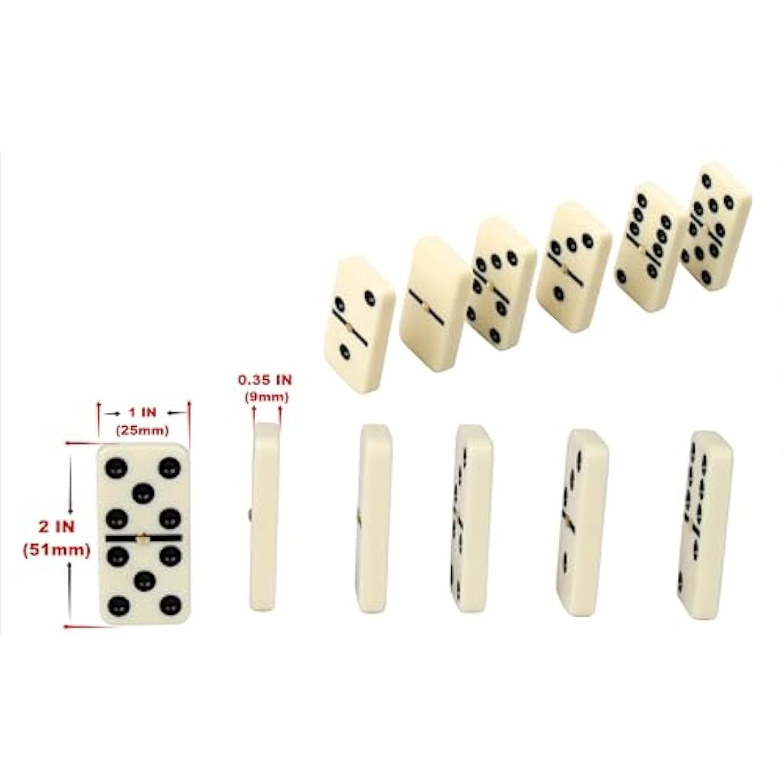 Jolof Store Double 6 Dominoes Set - 28 Professional Tiles with Wooden Box
