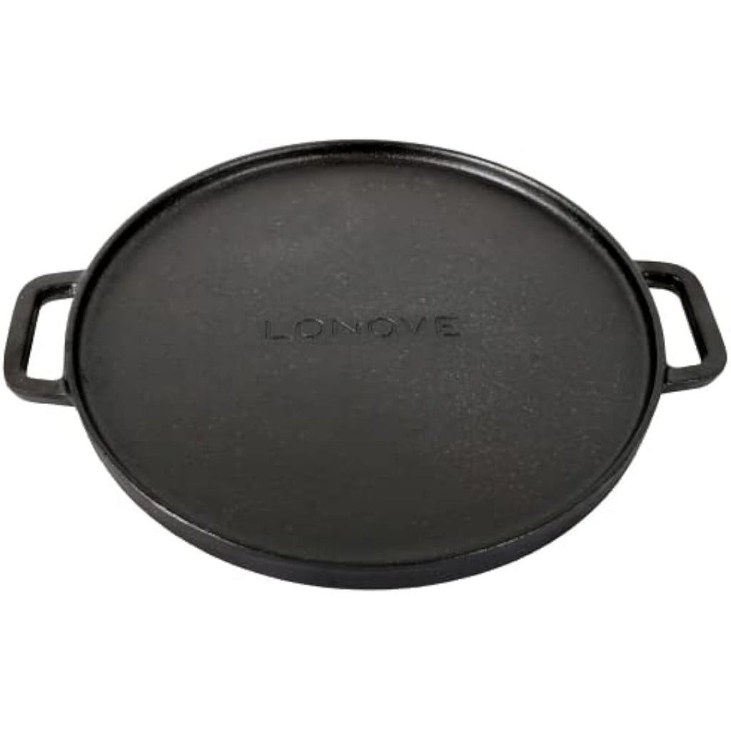 Jolof Store Cast Iron Griddle Pan – 30cm Reversible BBQ Grill Plate