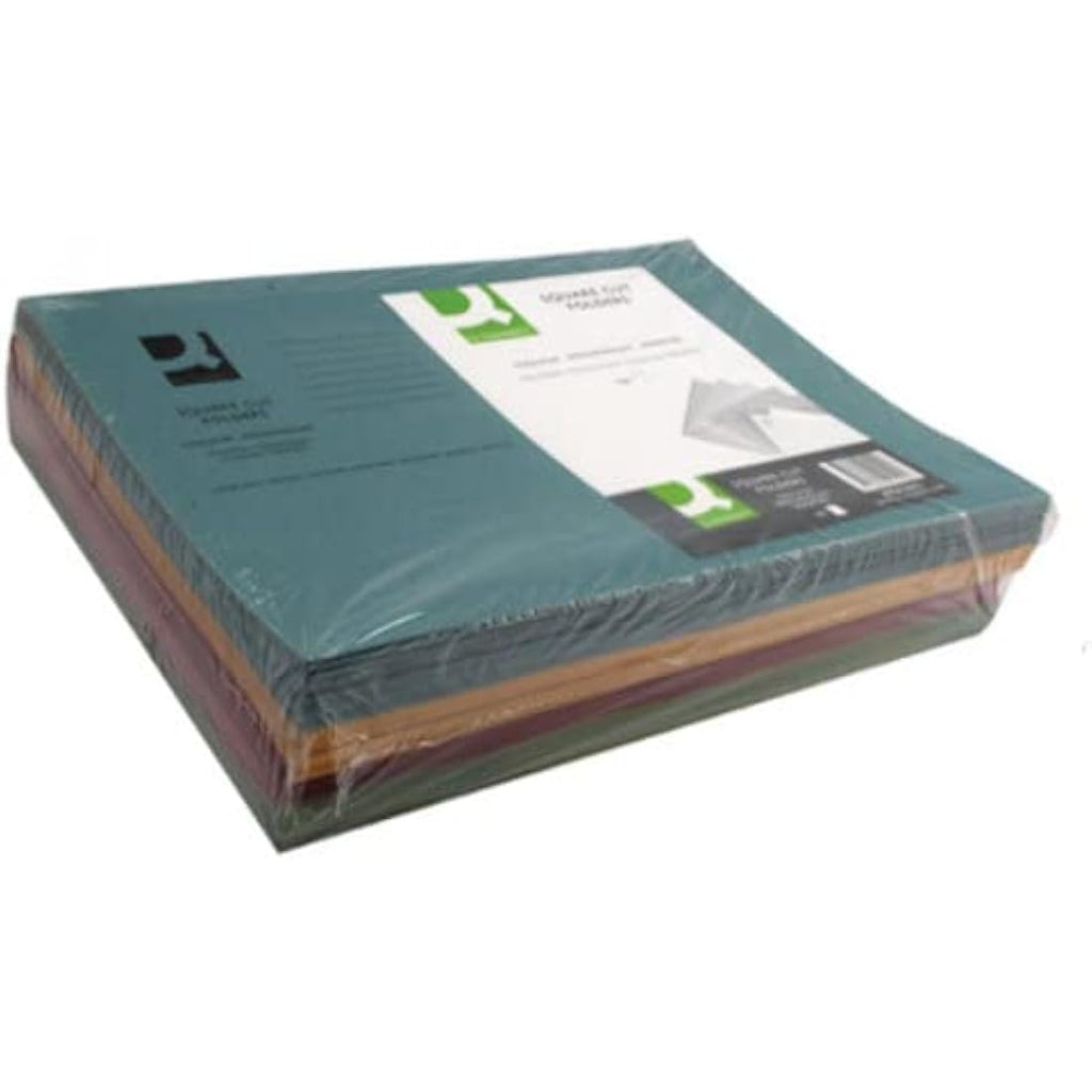 Q-Connect Foolscap Square Cut Folders, 180gsm Green - Pack of 100