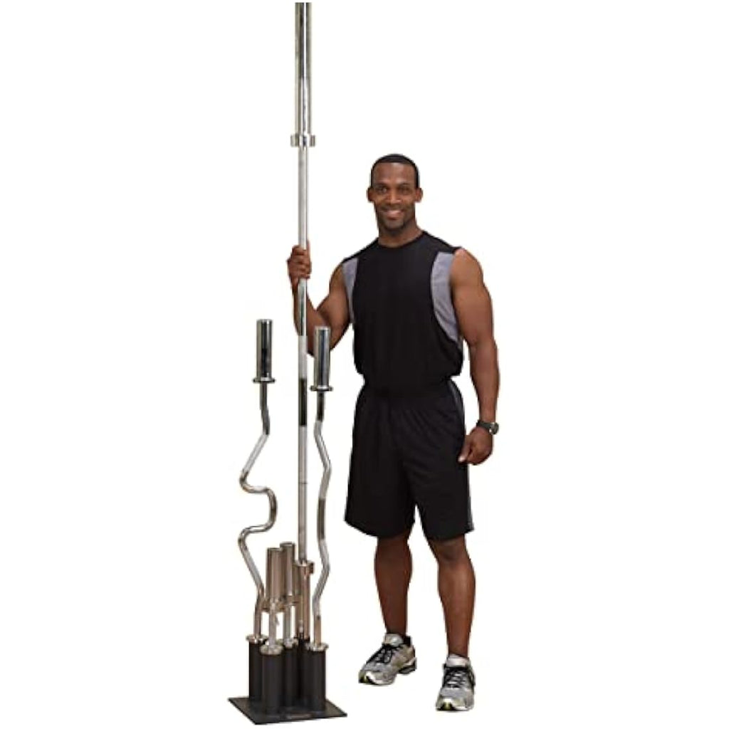 Body Solid Olympic Bar Holder – Black Powder Coat Steel Rack