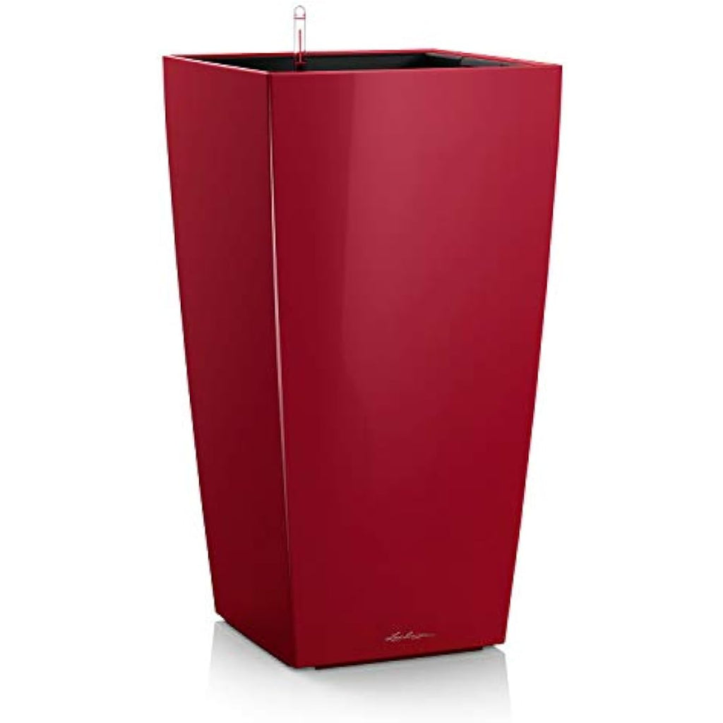 Lechuza Cubico Premium 40 Self-Watering Planter - Scarlet Red Gloss