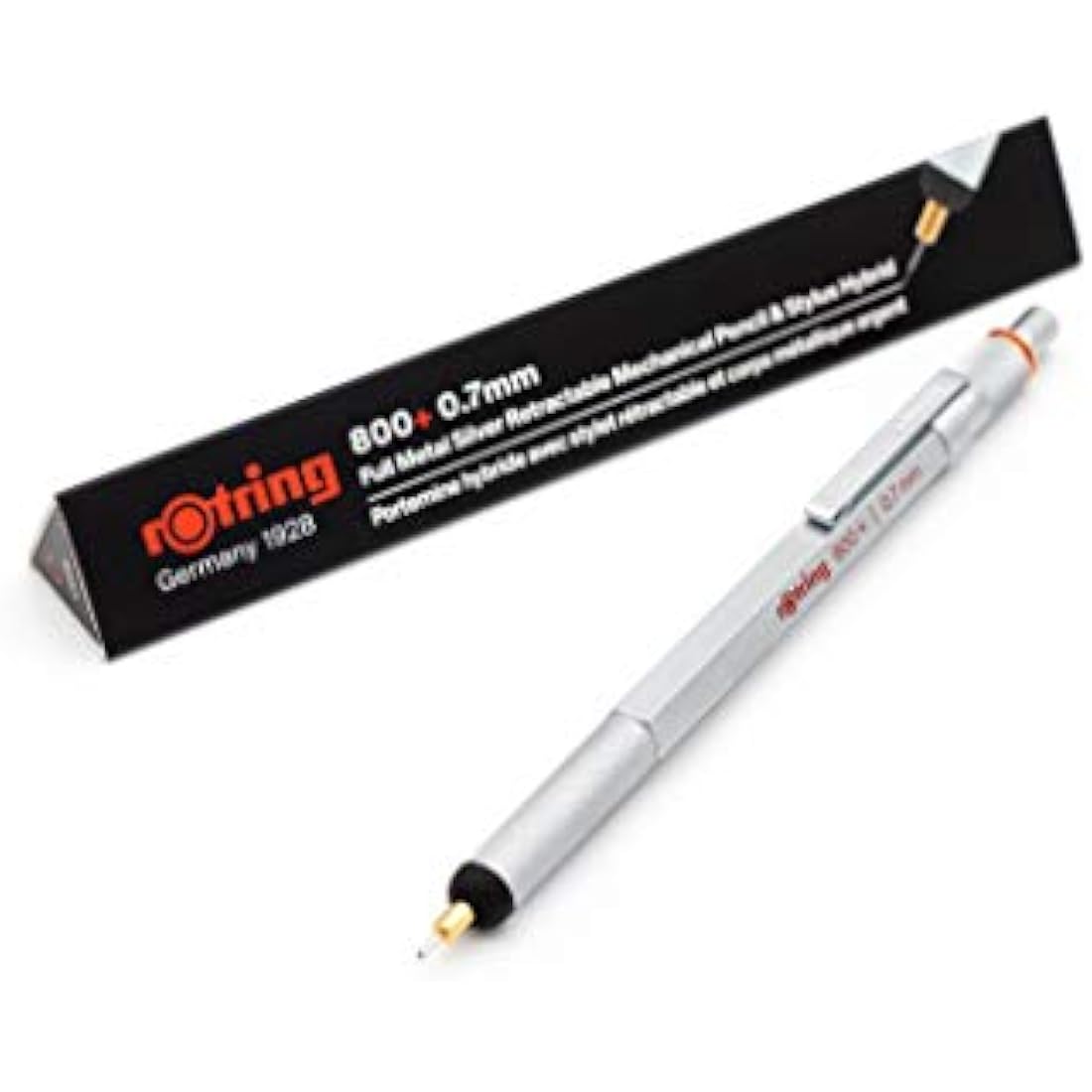 Rotring 800+ Mechanical Pencil & Stylus | 0.7mm Silver Metal Barrel