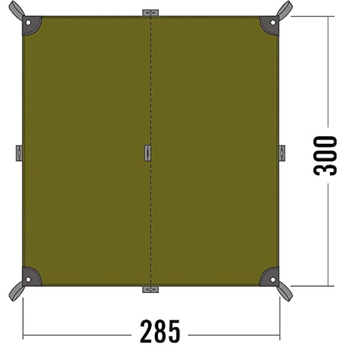 Tatonka Tarp 2 Waterproof Camping Shelter - 285 x 300 cm - Olive Green
