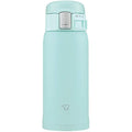Zojirushi Stainless Steel Mug – 12.2oz One-Touch Water Bottle, Mint Blue