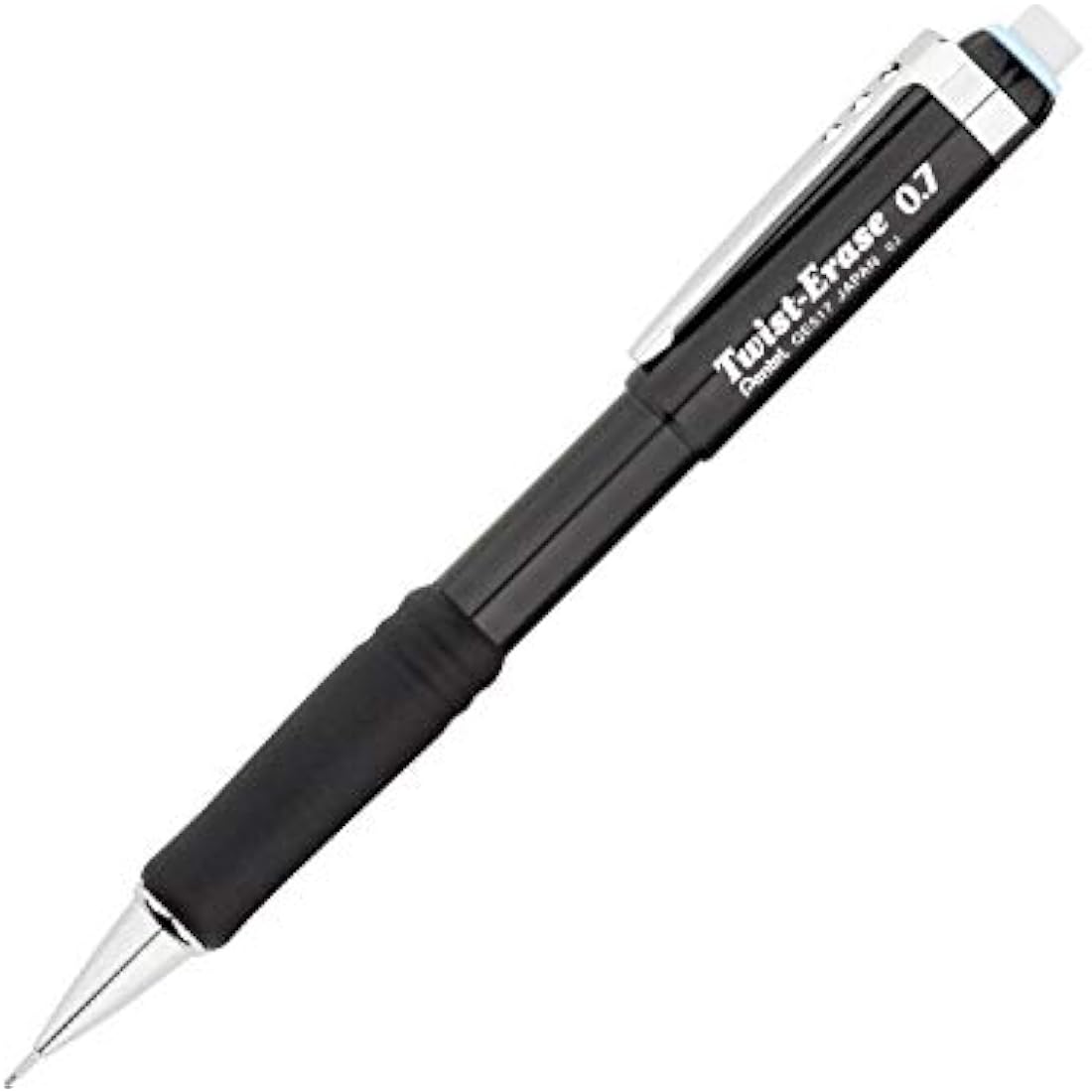 Pentel Twist-Erase Mechanical Pencil, 0.7mm HB Lead, Black (12-Pack)