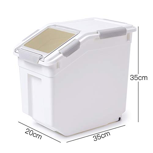 Toolzia 2-Piece Airtight Rice Dispenser 10kg - Large Grain Storage (Grey)
