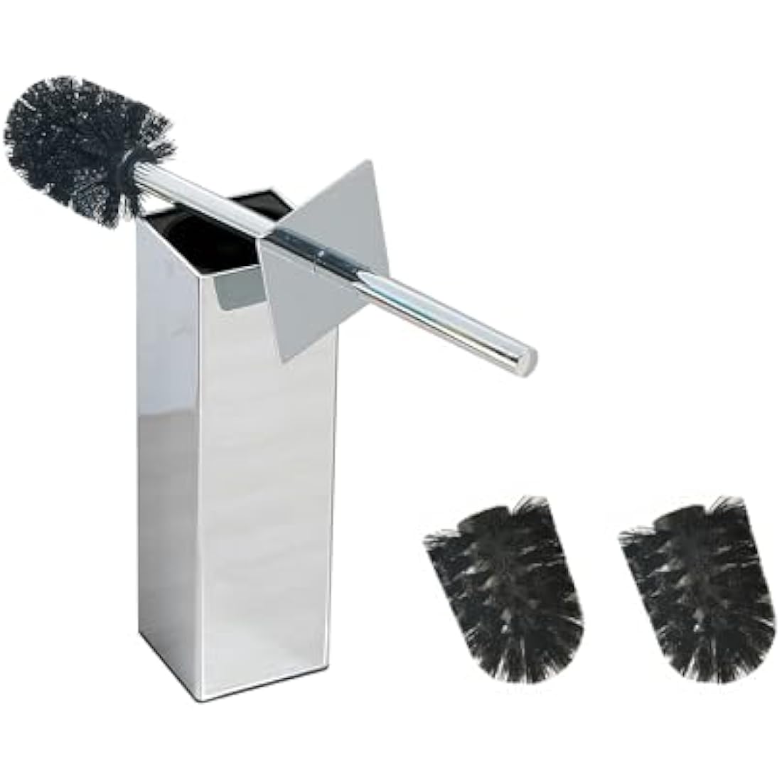 BGL Chrome Stainless Steel Square Floor Standing Toilet Brush Holder