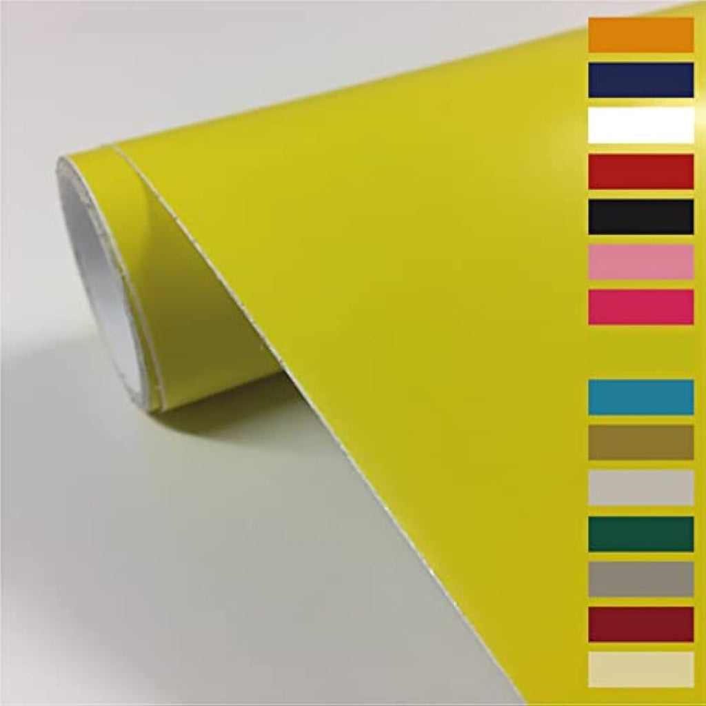 vgoltd Gloss Vinyl Wrap – Self Adhesive Furniture Contact Paper, Yellow