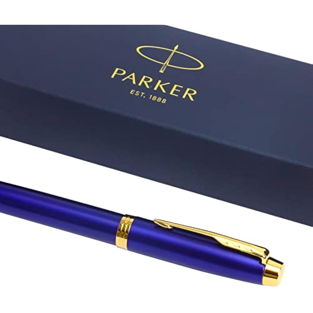 Parker IM Premium Rollerball Pen – Lustrous Blue Lacquer & Gold Trim