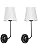 Modern Wall Sconce Set of 2 – White Fabric Shade Lamp