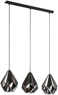EGLO Carlton 1 Vintage Pendant Light – 3-Flame Steel Hanging Lamp