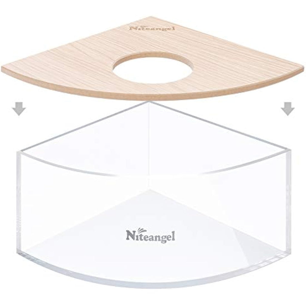 Niteangel Acrylic Hamster Sand Bath Box – Fan-Shaped Digging Container