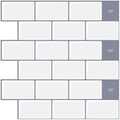 WoStick White Subway Peel and Stick Wall Tiles - 10 Sheet Kitchen Backsplash
