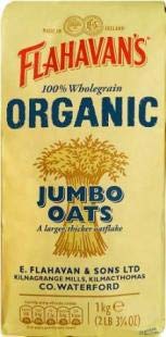 Flahavan's Organic Jumbo Oats – Healthy Bulk Porridge Cereal – 3 x 1kg