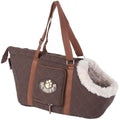 Scruffs Wilton Dog Carrier – Quilted Brown Plush Pet Travel Bag