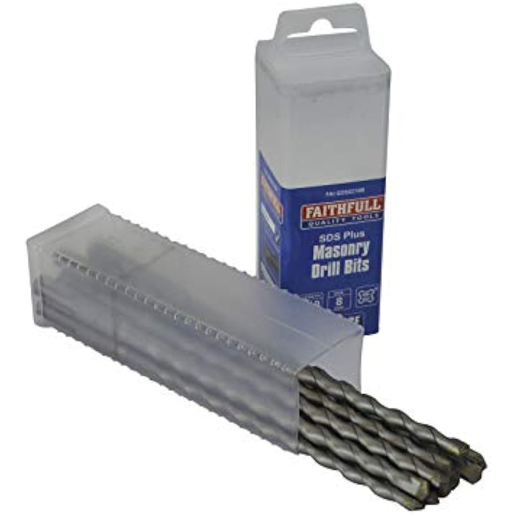 Faithfull SDS Plus Masonry Drill Bit 10mm x 210mm - Bulk Pack of 10