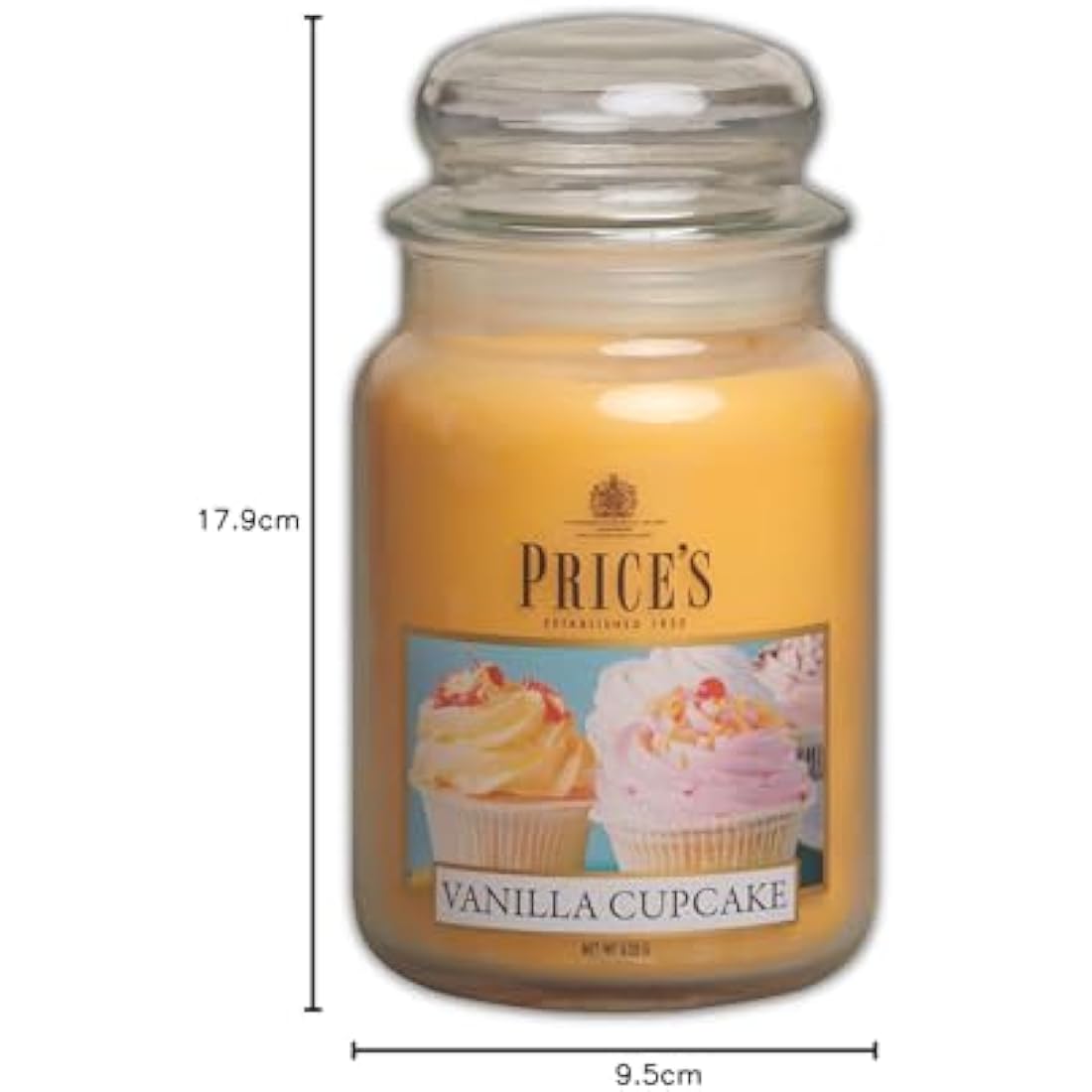 Price's Vanilla Cupcake Scented Jar Candle – 150 Hour Burn Time