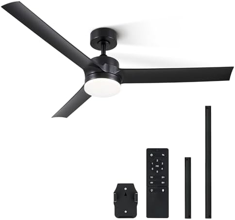 Vonluce 52" Modern Ceiling Fan with LED Light and Remote - Quiet DC Motor