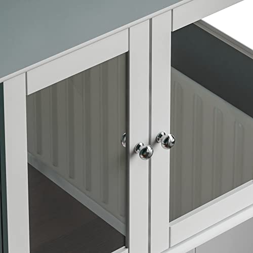 Bath Vida Priano Mirrored Bathroom Cabinet | 2 Door Wall Mounted White