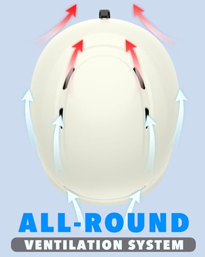 Findway Ski & Snowboard Helmet – Adjustable Vents – Eggshell White