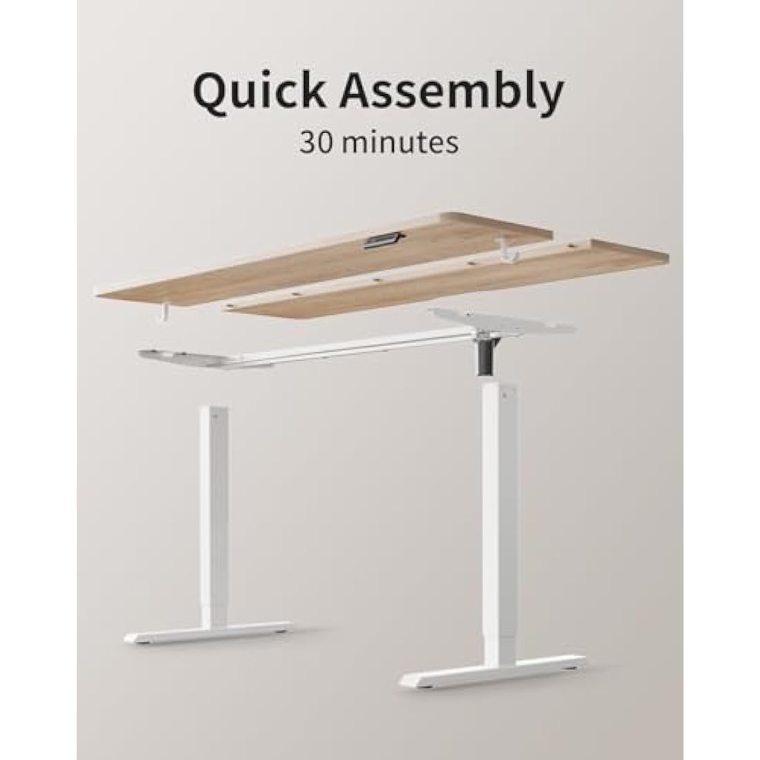 FEZIBO Electric Standing Desk – 100x60cm Height Adjustable Maple Top