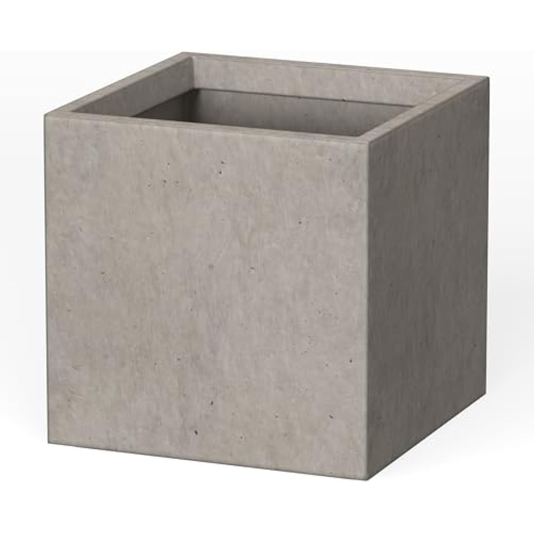 Kante Modern Square Concrete Planter – Weathered Finish, 16-Inch