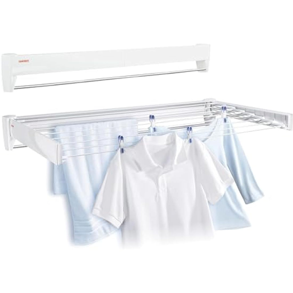 Leifheit Telegant 81 Protect Plus Wall-Mounted Clothes Airer – White