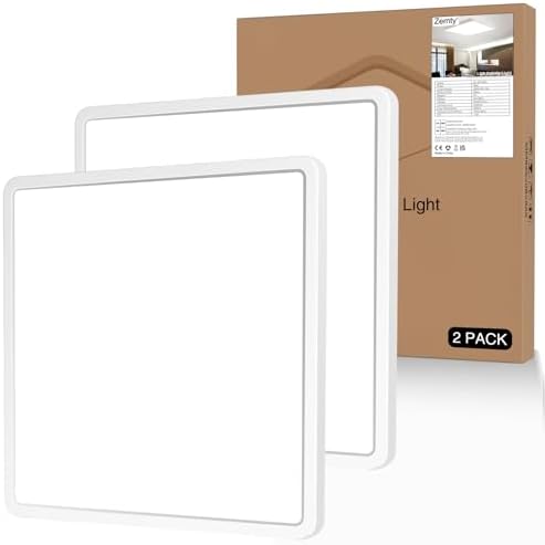 Zemty 36W LED Ceiling Light | 2-Pack 6500K Waterproof Flush Mount