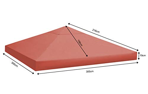 Quick-Star Gazebo Replacement Roof 3x3m – Terracotta PVC Coated Cover