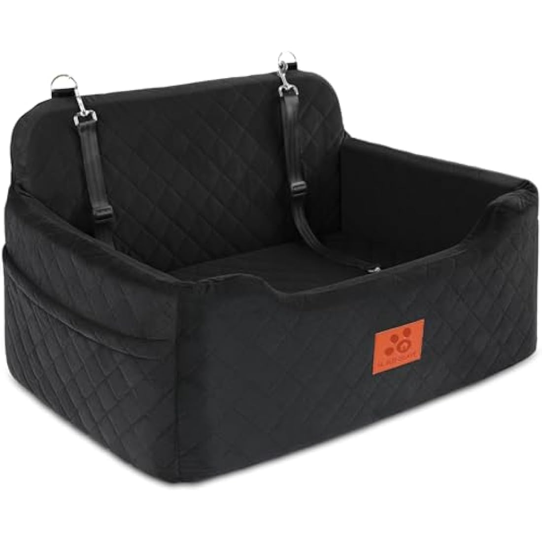 Dog Booster Car Seat – Large Washable Pet Travel Bed, Black