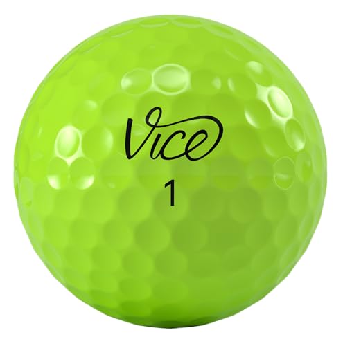Vice Golf Pro Soft Urethane Golf Balls – Neon Lime, 3-Piece Construction